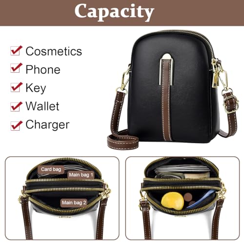 PALAY® Sling Bag Stylish PU Women Crossbody Phone Double Layer Daily with Detachable Shoulder Belt Casual Zipper Pouches Gift for 3 PCS PALAY® Sling Bag Stylish PU Women Crossbody Phone Double Layer Daily with Detachable Shoulder Belt Casual Zipper Pouches Gift for 3 PCS